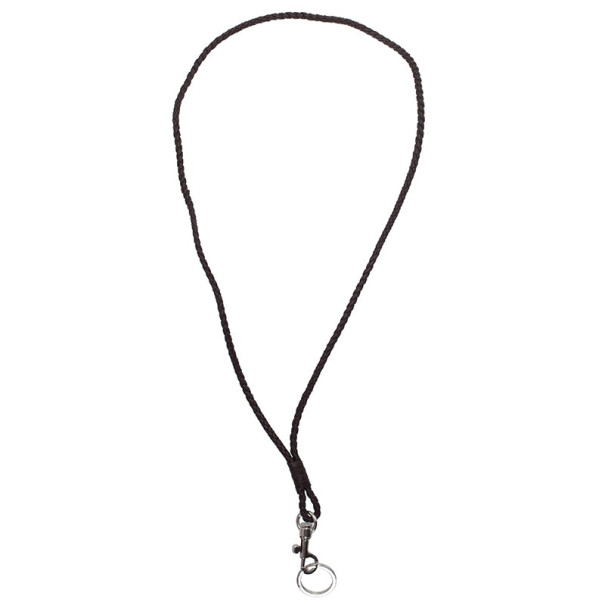 Pre Owned Bottega Veneta Dark Brown Intrecciato Leather Lanyard Key Fob