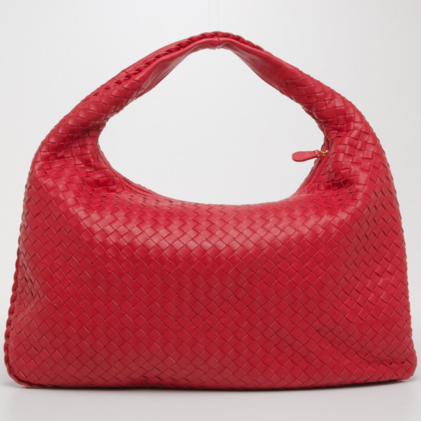 Pre Owned Bottega Veneta Large Intrecciato Nappa in Red