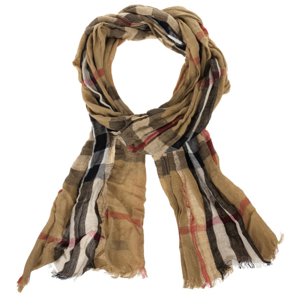 Pre Owned Burberry Novacheck Scarf