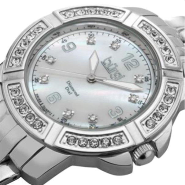 

Burgi Swiss Movement Diamond Ladies Wristwatch, Silver