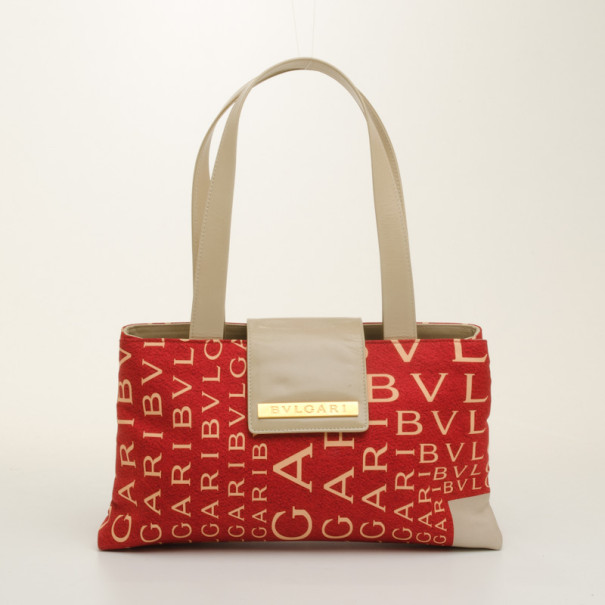 Bvlgari Logo Mania Shoulder Bag in Red