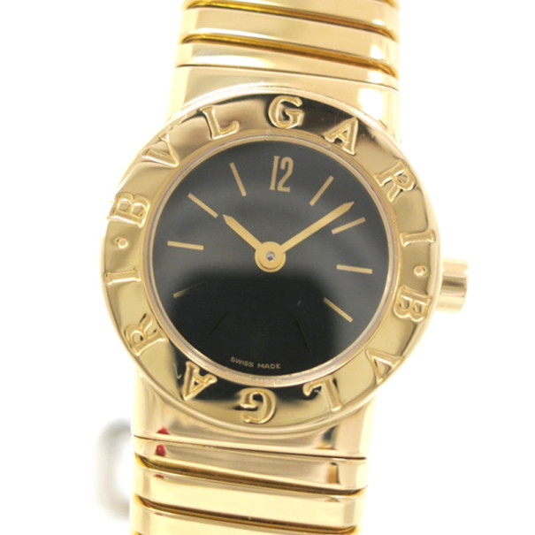 Pre Owned Bvlgari Tubogas 18K Gold Ladies Wristwatch