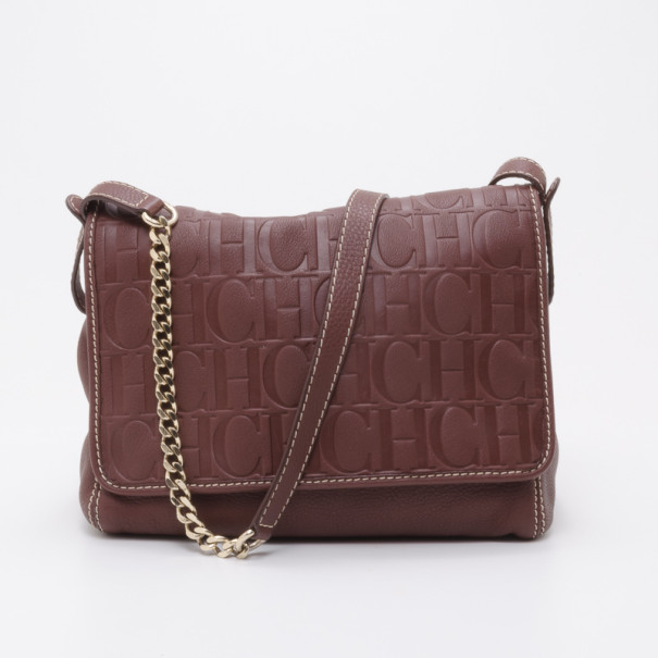 Carolina Herrera Brown Monogram Messenger 