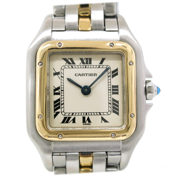 Pre Owned Cartier Panthere SS Ivory Gold 18K Ladies Wristwatch 