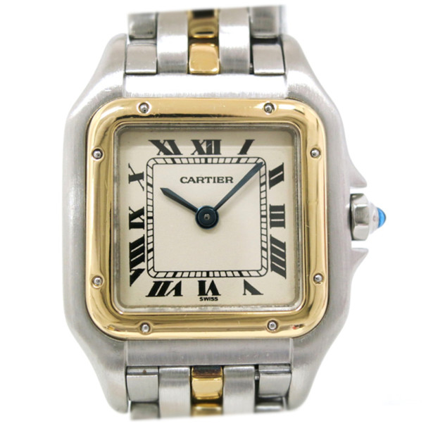Cartier Panthere SS Ivory Gold 18K Ladies Wristwatch 