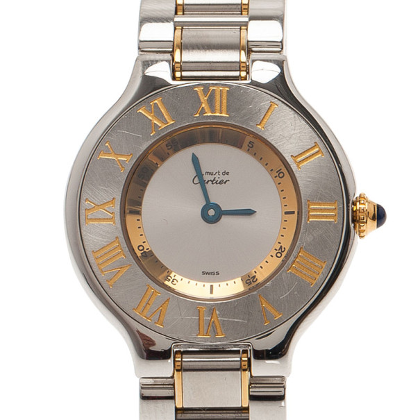 Cartier Silver Stainless Steel 21 Must de Cartier Women's Wristwatch 30MM