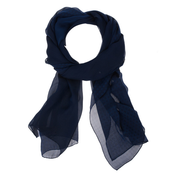 navy blue silk scarf