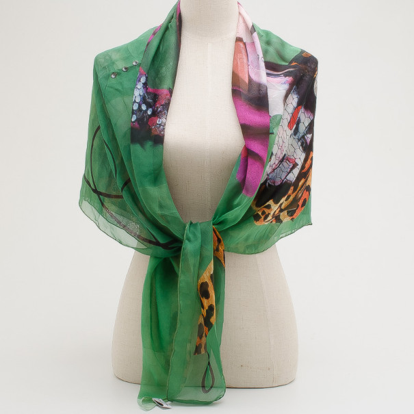 Pre Owned Christian Dior Printed Scarf