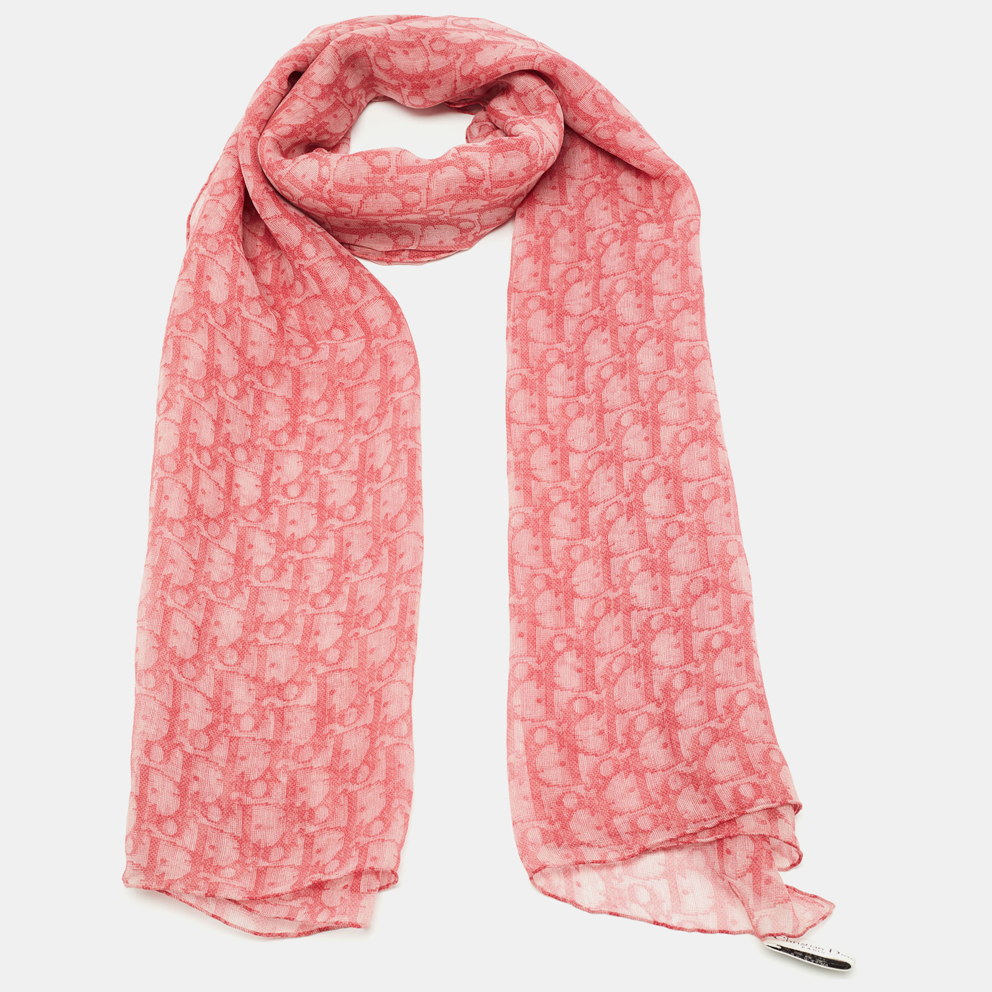 

Dior Pink Monogram Silk Scarf