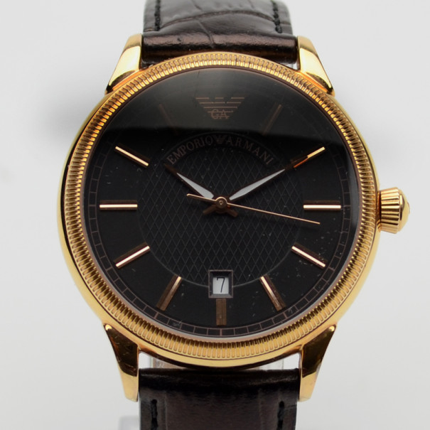 Pre Owned Emporio Armani Stainless Steel Pilot Unisex Wristwatch