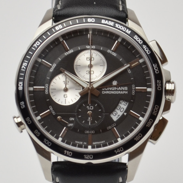 Erhard Junghans Black Chronograph Mens Wristwatch