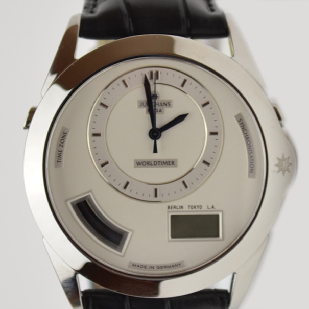Pre Owned Erhard Junghans White Worldtimer Mens Wristwatch