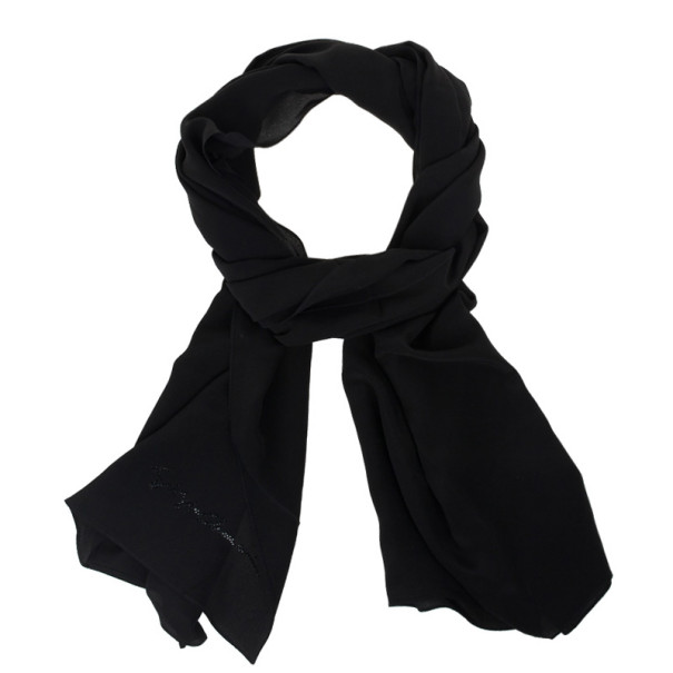 Pre Owned Giorgio Armani Black Silk Scarf