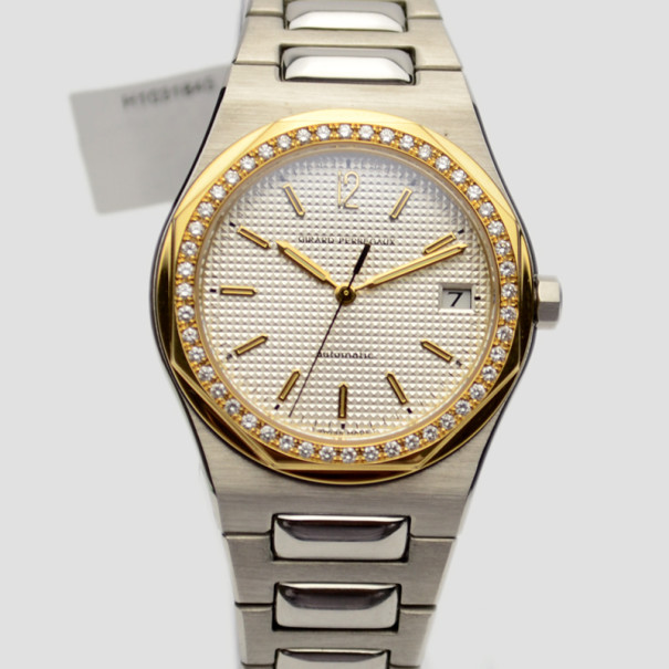 Girard Perregaux Laureato 18K Gold SS Diamonds Mens Wristwatch 38 MM