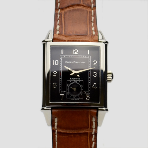 Girard Perregaux Vintage 1945 SS Black Mens Wristwatch 30 MM