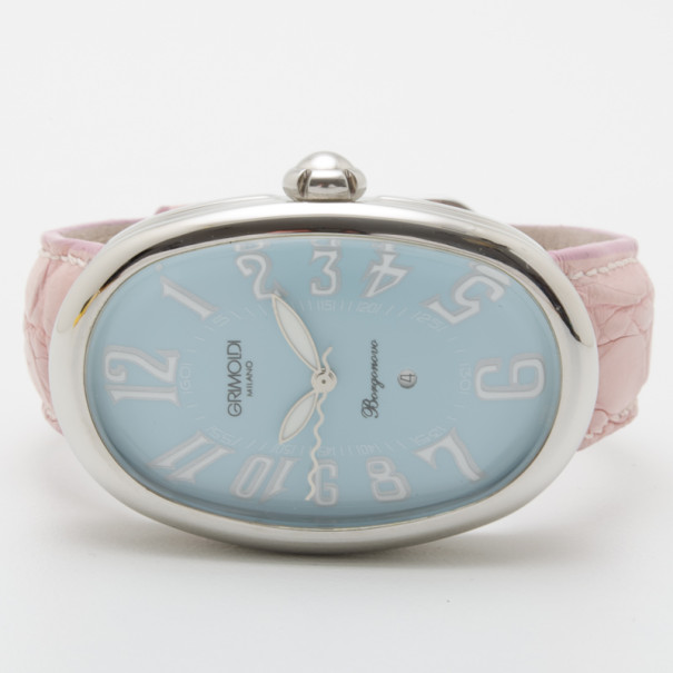 

Grimoldi Milano Baby Blue and Baby Pink Borgonovo SS Automatic Ladies Watch