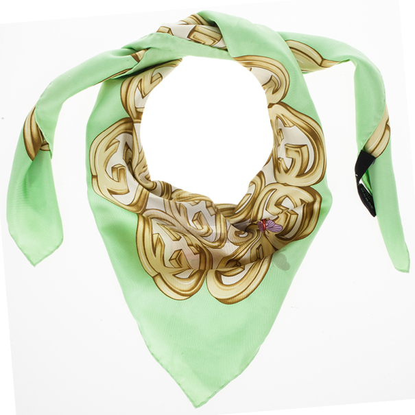 Pre Owned Gucci GG Printed Floral Scarf