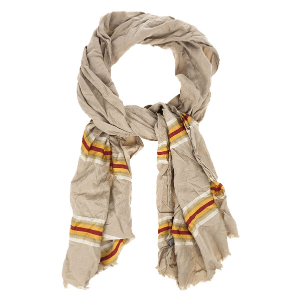 Pre Owned Gucci Cream GG Web Detail Scarf