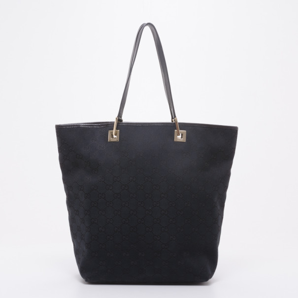 مملوكة مسبقًا Gucci Black Monogram Canvas Bucket Tote Bag