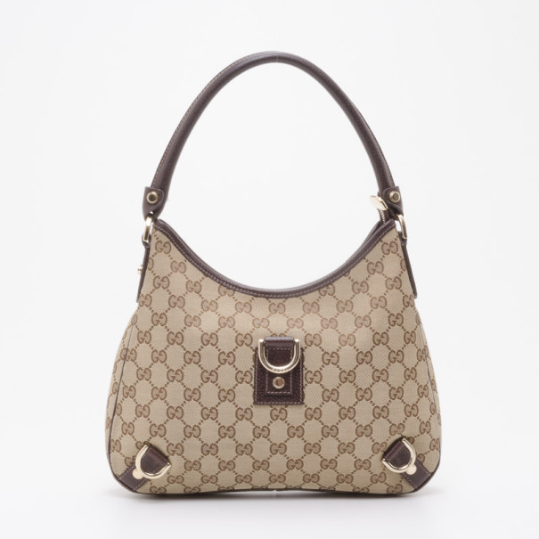 مملوكة مسبقًا Gucci Abbey Monogram D-Ring Hobo