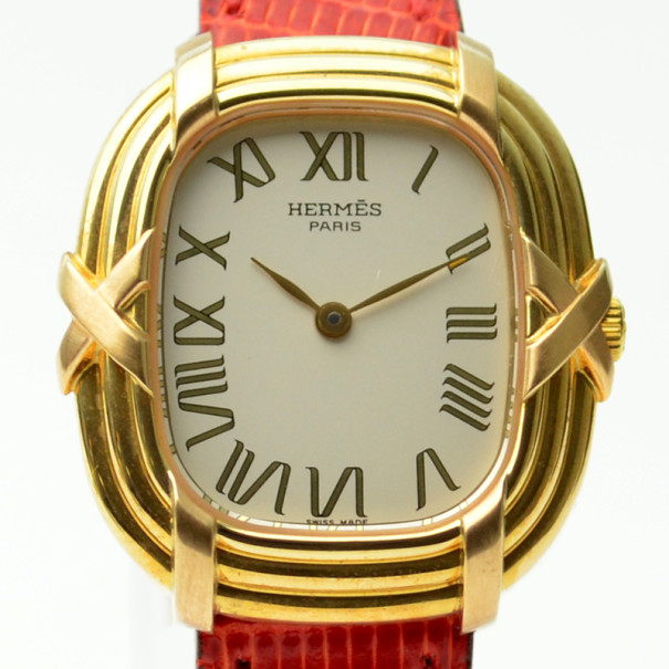 Hermes 18K Gold Ladies Wristwatch 