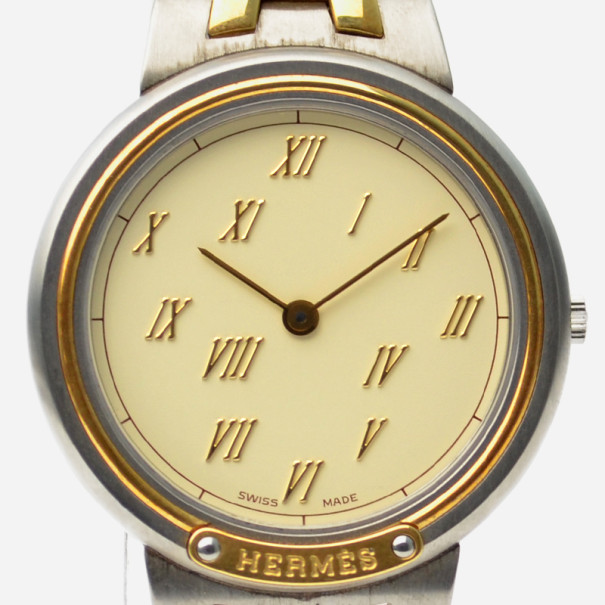 Hermes Ladies SS Two Tone Wristwatch 