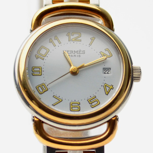 Pre Owned Hermes Gold & Silver SS Ladies Wristwatch