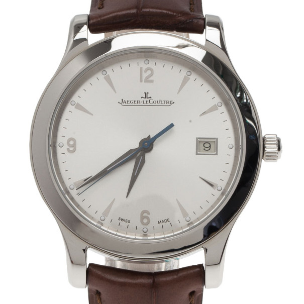 Jaeger LeCoultre White Stainless Steel Master Collection Men's Wristwatch 39MM