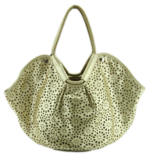 مملوكة مسبقًا Jimmy Choo Gold Metallic Perforated Leather Star Tote