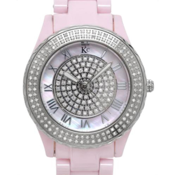 KC Diamond Ceramic SS Pink Ladies Wristwatch