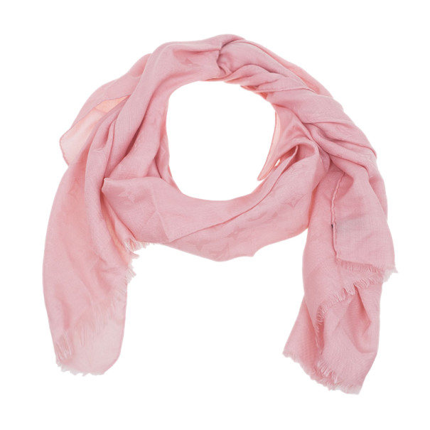 Pre Owned Louis Vuitton Light Pink Monogram Stole