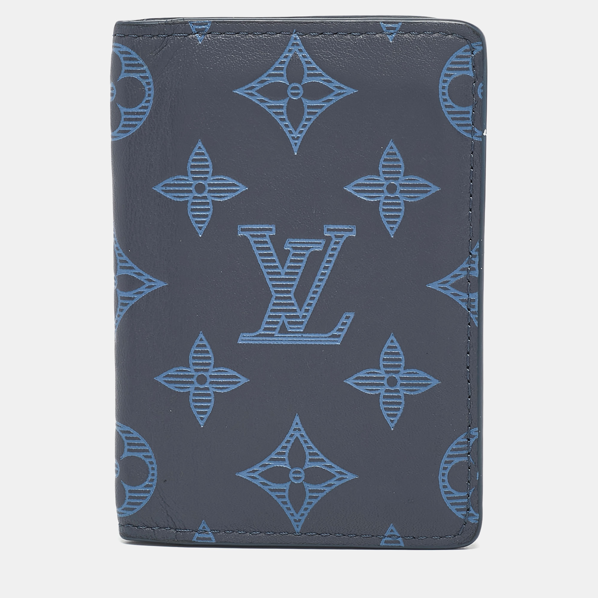 

Louis Vuitton Navy Blue Monogram Shadow Leather Pocket Organizer