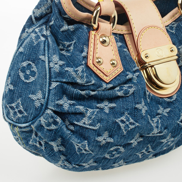 Pleaty Denim Monogram – Keeks Designer Handbags