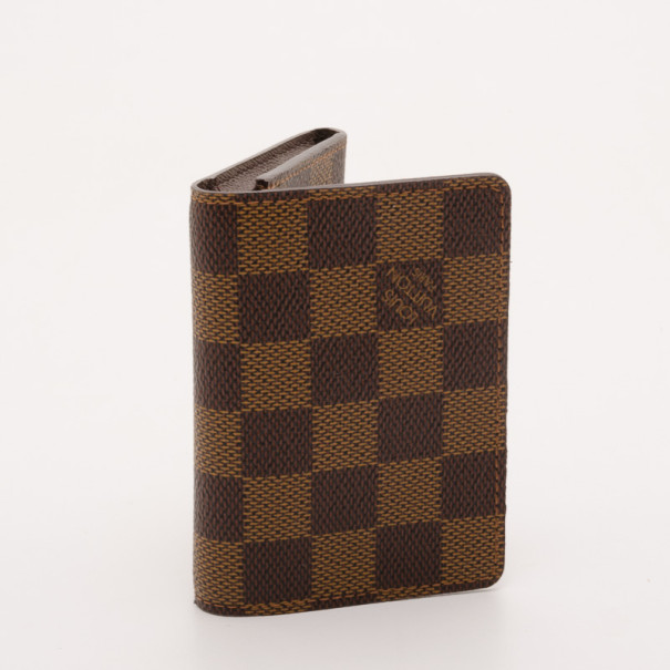 Pre Owned Louis Vuitton Damier Ebene Business Card Holder