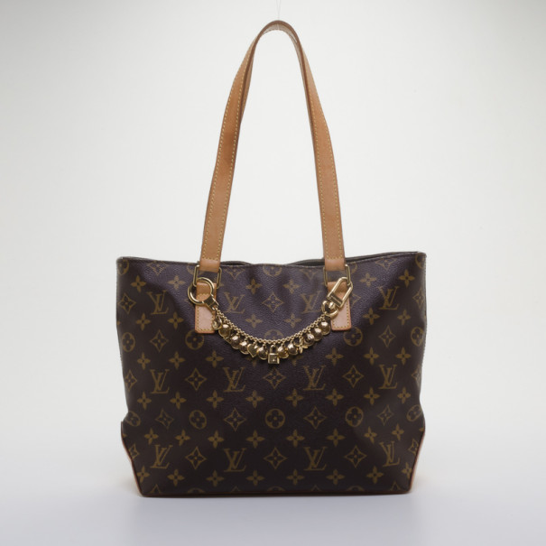 Pre Owned Louis Vuitton Monogram Cabas Piano Tote with Charms 