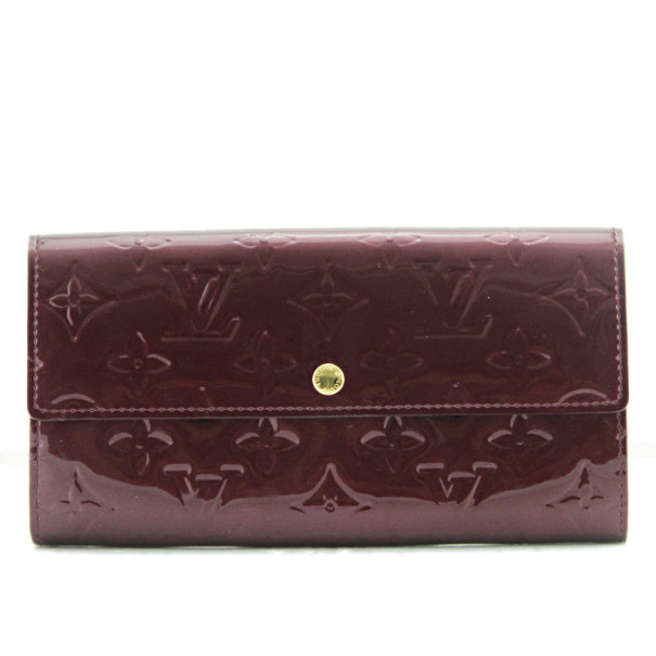 Pre Owned Louis Vuitton Sarah Vernis Rouge Fauviste Wallet 