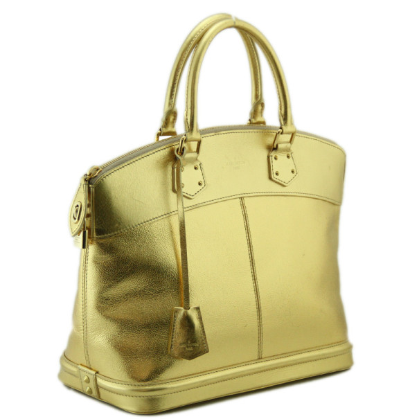 Gold Louis Vuitton Metallic Suhali Lockit MM Handbag – Designer Revival