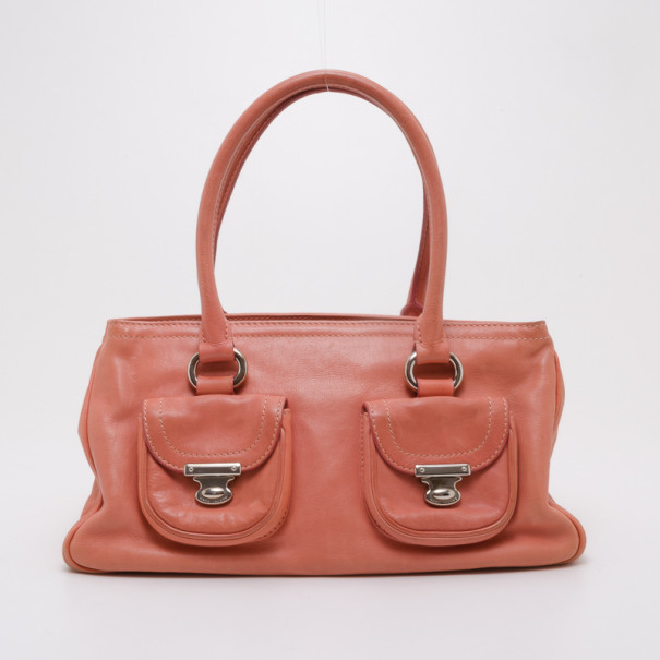 Pre Owned Marc Jacobs Peach Satchel Bag 