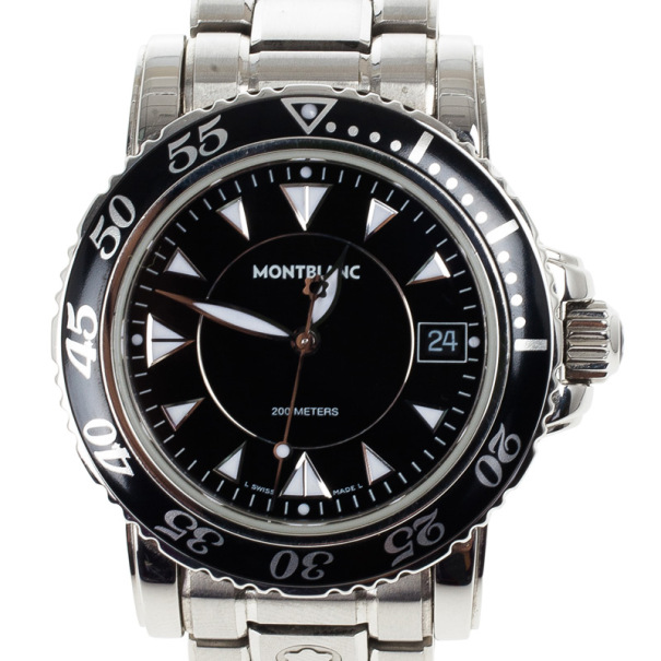 Montblanc Black Stainless Steel Sport XXL Automatic Steel Men's Wristwatch 38MM