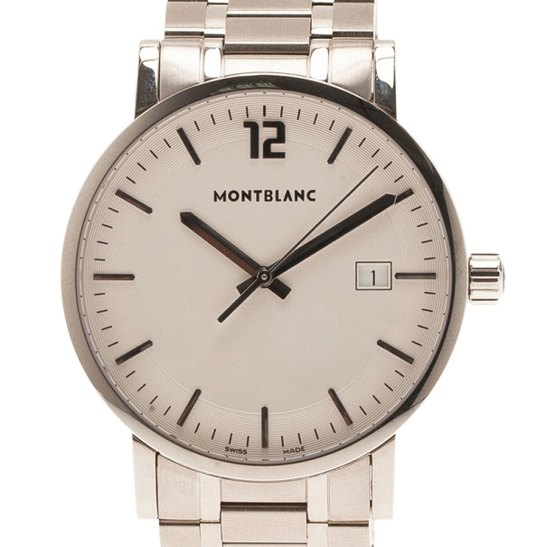 Montblanc White Stainless Steel Star Classique Date Men's Wristwatch 38MM