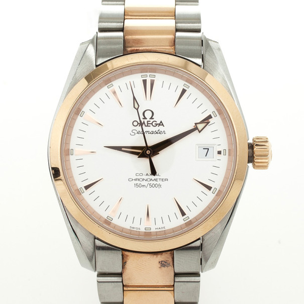 Omega Seamaster 18 K SS Coaxial Chronometer Mens Wristwatch 39 MM