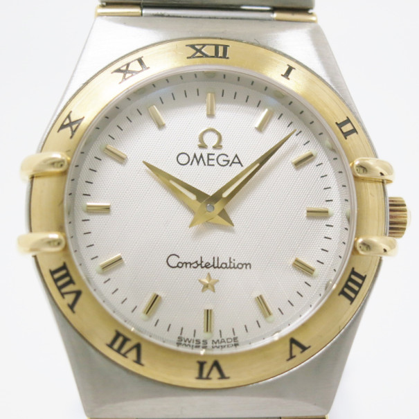 Omega Constellation 18 K Yellow Gold Steel Womens Wristwatch 24 MM