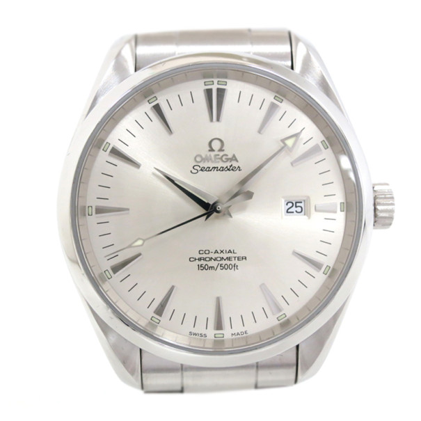 Pre Owned Omega Aqua Terra SS Silver Mens Wristwatch 