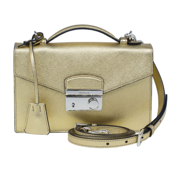 prada gold crossbody