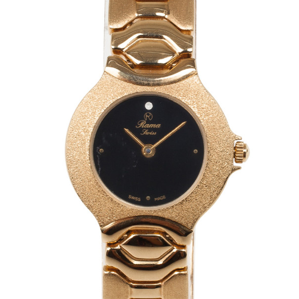 مملوكة مسبقًا Rama Swiss Watch GoldPlated SS Womens Wristwatch 24 MM