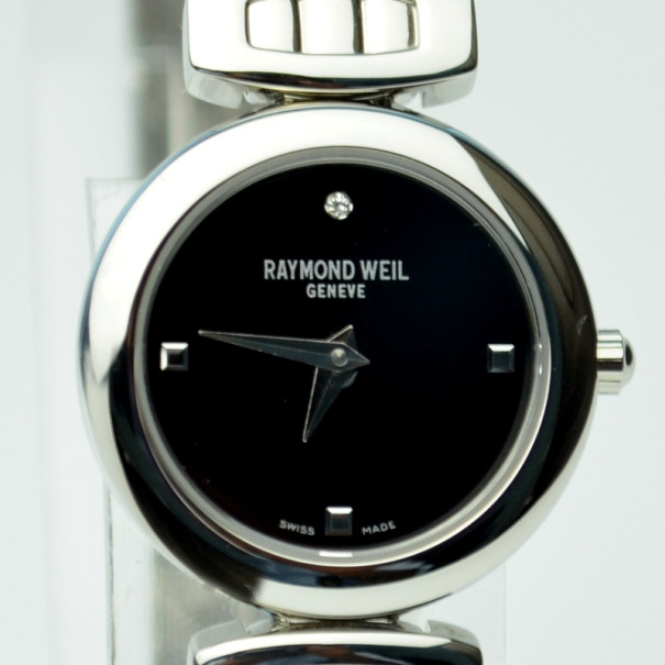 Raymond Weil SS Black Ladies Wristwatch 