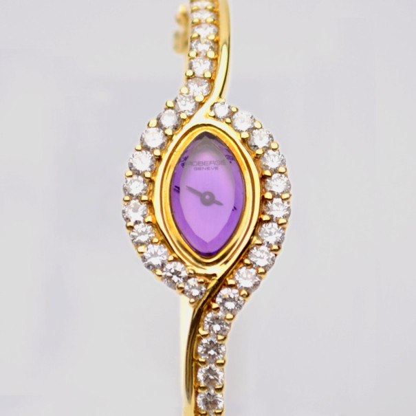 Robergé Barook 18K Yellow Gold Diamond Womens Wristwatch 17 MM