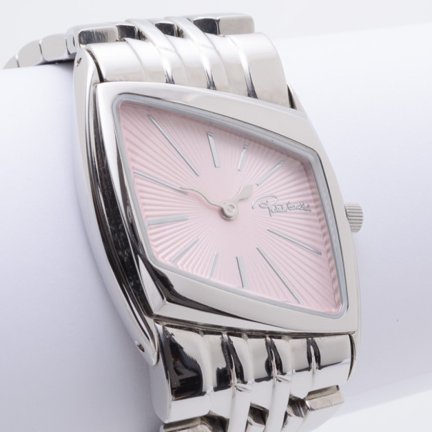 Roberto Cavalli Stainless Steel Case and Bracelet Pink Dial