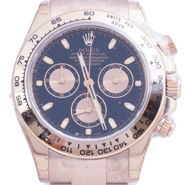 Rolex Navy 18K Rose Gold Daytona Men's Wristwatch 40MM