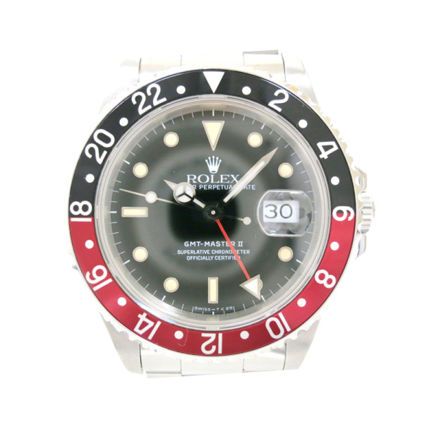 Pre Owned Rolex GMT Master II Mens Wristwatch SS Black 40 MM